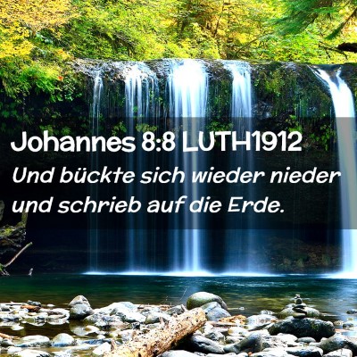 Picture 02 - Johannes 8:8 LUTH1912 - Und bückte sich wieder nieder und schrieb auf - Bible Verse Picture