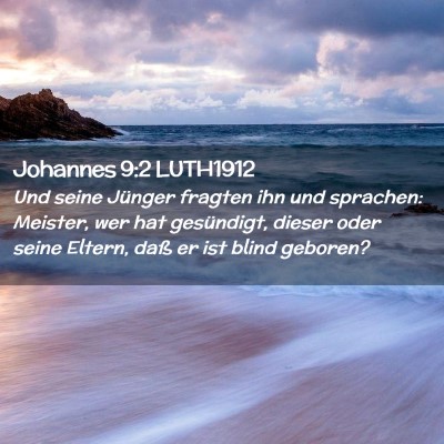 Picture 02 - Johannes 9:2 LUTH1912 - Und seine Jünger fragten ihn und sprachen: - Bible Verse Picture