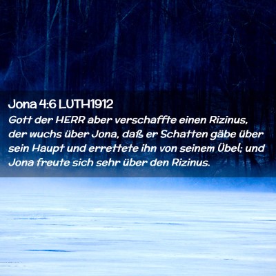 Picture 02 - Jona 4:6 LUTH1912 - Gott der HERR aber verschaffte einen Rizinus, der - Bible Verse Picture