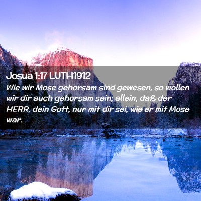Picture 02 - Josua 1:17 LUTH1912 - Wie wir Mose gehorsam sind gewesen, so wollen wir - Bible Verse Picture