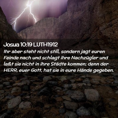 Picture 02 - Josua 10:19 LUTH1912 - Ihr aber steht nicht still, sondern jagt euren - Bible Verse Picture