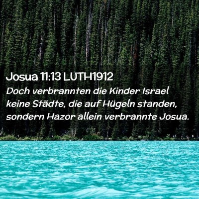 Picture 02 - Josua 11:13 LUTH1912 - Doch verbrannten die Kinder Israel keine Städte, - Bible Verse Picture