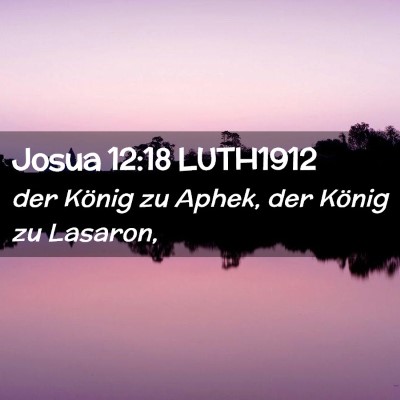 Picture 02 - Josua 12:18 LUTH1912 - der König zu Aphek, der König zu - Bible Verse Picture