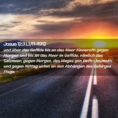 Picture 02 - Josua 12:3 LUTH1912 - und über das Gefilde bis an das Meer Kinneroth - Bible Verse Picture