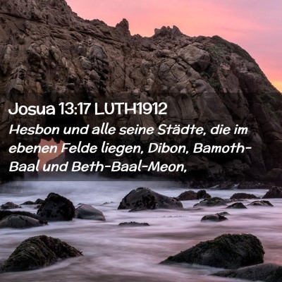 Picture 02 - Josua 13:17 LUTH1912 - Hesbon und alle seine Städte, die im ebenen - Bible Verse Picture