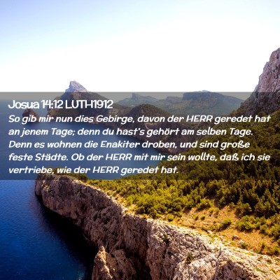 Picture 02 - Josua 14:12 LUTH1912 - So gib mir nun dies Gebirge, davon der HERR - Bible Verse Picture
