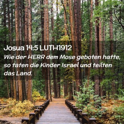Picture 02 - Josua 14:5 LUTH1912 - Wie der HERR dem Mose geboten hatte, so taten die - Bible Verse Picture