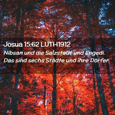 Picture 02 - Josua 15:62 LUTH1912 - Nibsan und die Salzstadt und Engedi. Das sind - Bible Verse Picture