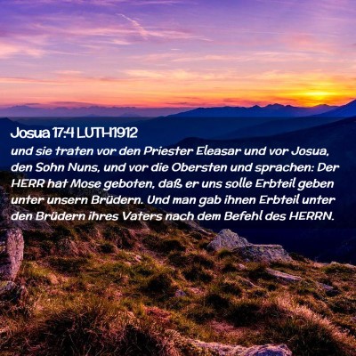 Picture 02 - Josua 17:4 LUTH1912 - und sie traten vor den Priester Eleasar und vor - Bible Verse Picture