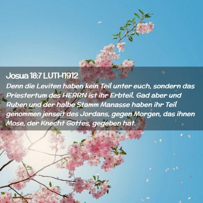 Picture 02 - Josua 18:7 LUTH1912 - Denn die Leviten haben kein Teil unter euch, - Bible Verse Picture