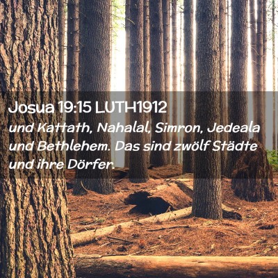 Picture 02 - Josua 19:15 LUTH1912 - und Kattath, Nahalal, Simron, Jedeala und - Bible Verse Picture