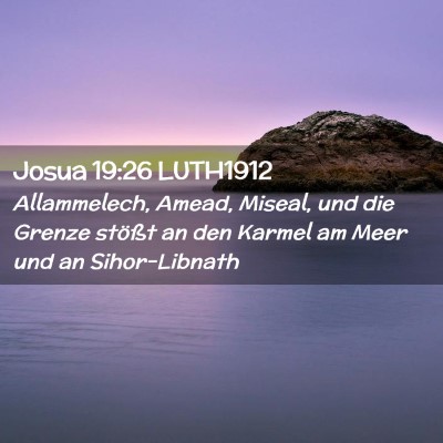 Picture 02 - Josua 19:26 LUTH1912 - Allammelech, Amead, Miseal, und die Grenze - Bible Verse Picture