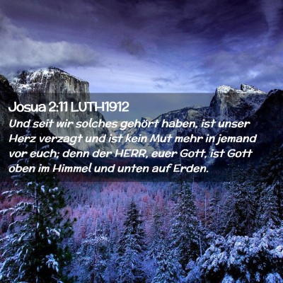 Picture 02 - Josua 2:11 LUTH1912 - Und seit wir solches gehört haben, ist unser - Bible Verse Picture