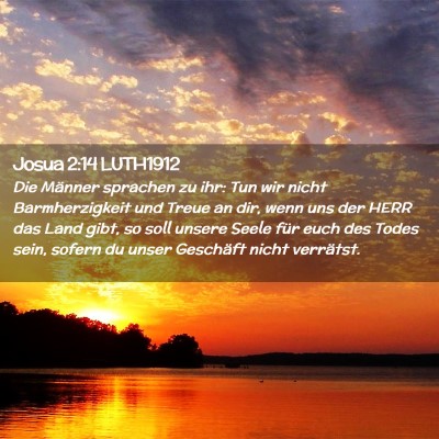 Picture 02 - Josua 2:14 LUTH1912 - Die Männer sprachen zu ihr: Tun wir nicht - Bible Verse Picture