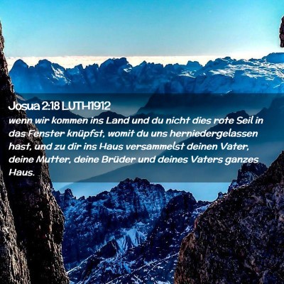 Picture 02 - Josua 2:18 LUTH1912 - wenn wir kommen ins Land und du nicht dies rote - Bible Verse Picture