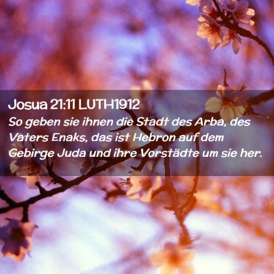 Picture 02 - Josua 21:11 LUTH1912 - So geben sie ihnen die Stadt des Arba, des Vaters - Bible Verse Picture