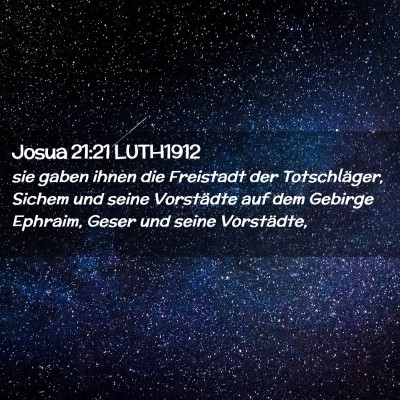 Picture 02 - Josua 21:21 LUTH1912 - sie gaben ihnen die Freistadt der Totschläger, - Bible Verse Picture