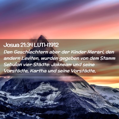 Picture 02 - Josua 21:34 LUTH1912 - Den Geschlechtern aber der Kinder Merari, den - Bible Verse Picture