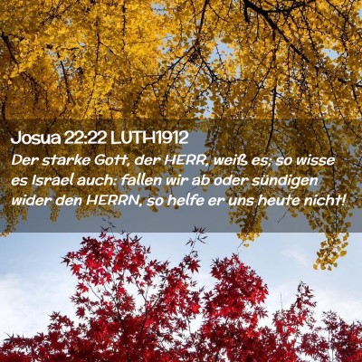 Picture 02 - Josua 22:22 LUTH1912 - Der starke Gott, der HERR, weiß es; so wisse es - Bible Verse Picture