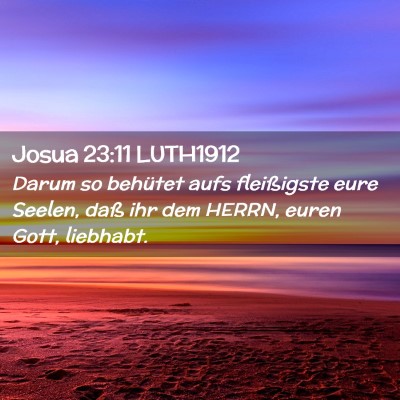 Picture 02 - Josua 23:11 LUTH1912 - Darum so behütet aufs fleißigste eure Seelen, - Bible Verse Picture