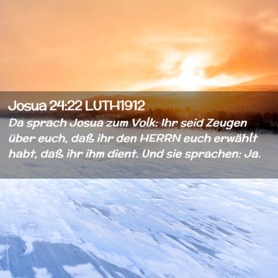 Picture 02 - Josua 24:22 LUTH1912 - Da sprach Josua zum Volk: Ihr seid Zeugen über - Bible Verse Picture