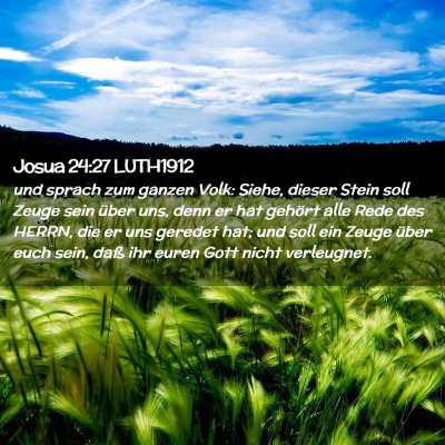 Picture 02 - Josua 24:27 LUTH1912 - und sprach zum ganzen Volk: Siehe, dieser Stein - Bible Verse Picture