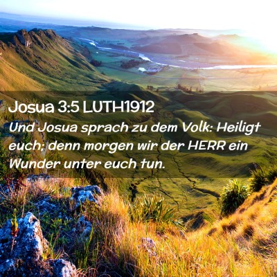 Picture 02 - Josua 3:5 LUTH1912 - Und Josua sprach zu dem Volk: Heiligt euch; denn - Bible Verse Picture
