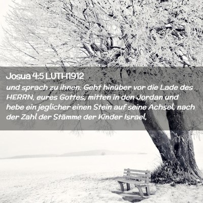 Picture 02 - Josua 4:5 LUTH1912 - und sprach zu ihnen: Geht hinüber vor die Lade - Bible Verse Picture