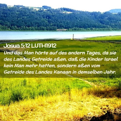 Picture 02 - Josua 5:12 LUTH1912 - Und das Man hörte auf des andern Tages, da sie - Bible Verse Picture
