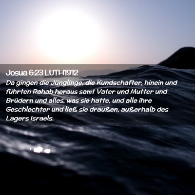 Picture 02 - Josua 6:23 LUTH1912 - Da gingen die Jünglinge, die Kundschafter, - Bible Verse Picture