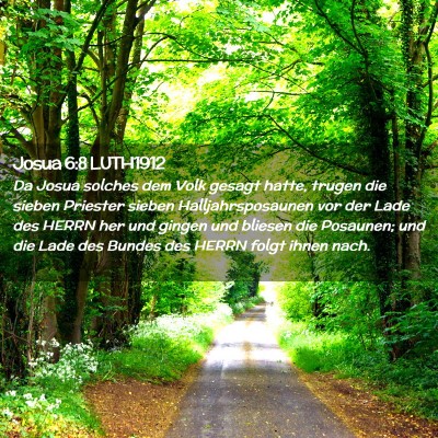 Picture 02 - Josua 6:8 LUTH1912 - Da Josua solches dem Volk gesagt hatte, trugen - Bible Verse Picture