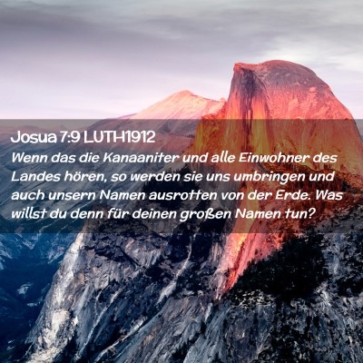 Picture 02 - Josua 7:9 LUTH1912 - Wenn das die Kanaaniter und alle Einwohner des - Bible Verse Picture