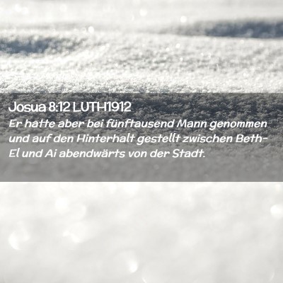 Picture 02 - Josua 8:12 LUTH1912 - Er hatte aber bei fünftausend Mann genommen und - Bible Verse Picture