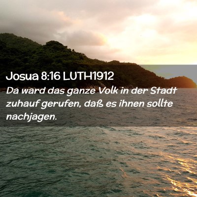 Picture 02 - Josua 8:16 LUTH1912 - Da ward das ganze Volk in der Stadt zuhauf - Bible Verse Picture