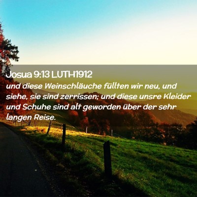 Picture 02 - Josua 9:13 LUTH1912 - und diese Weinschläuche füllten wir neu, und - Bible Verse Picture
