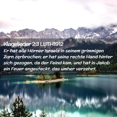 Picture 02 - Klagelieder 2:3 LUTH1912 - Er hat alle Hörner Israels in seinem grimmigen - Bible Verse Picture