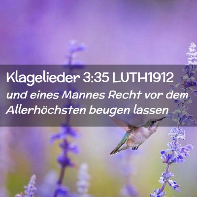 Picture 02 - Klagelieder 3:35 LUTH1912 - und eines Mannes Recht vor dem Allerhöchsten - Bible Verse Picture