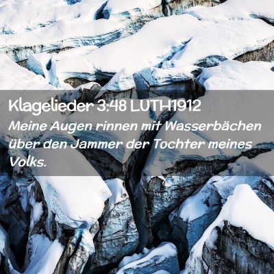 Picture 02 - Klagelieder 3:48 LUTH1912 - Meine Augen rinnen mit Wasserbächen über den - Bible Verse Picture