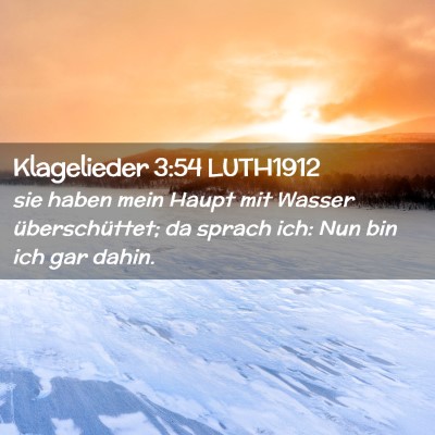 Picture 02 - Klagelieder 3:54 LUTH1912 - sie haben mein Haupt mit Wasser überschüttet; - Bible Verse Picture