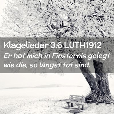 Picture 02 - Klagelieder 3:6 LUTH1912 - Er hat mich in Finsternis gelegt wie die, so - Bible Verse Picture