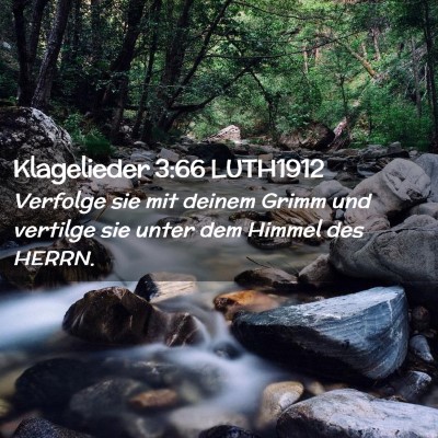 Picture 02 - Klagelieder 3:66 LUTH1912 - Verfolge sie mit deinem Grimm und vertilge sie - Bible Verse Picture