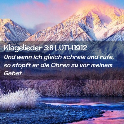 Picture 02 - Klagelieder 3:8 LUTH1912 - Und wenn ich gleich schreie und rufe, so stopft - Bible Verse Picture