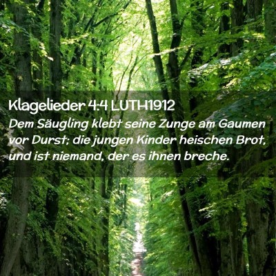 Picture 02 - Klagelieder 4:4 LUTH1912 - Dem Säugling klebt seine Zunge am Gaumen vor - Bible Verse Picture