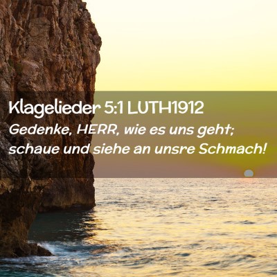 Picture 02 - Klagelieder 5:1 LUTH1912 - Gedenke, HERR, wie es uns geht; schaue und siehe - Bible Verse Picture