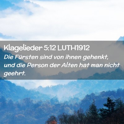 Picture 02 - Klagelieder 5:12 LUTH1912 - Die Fürsten sind von ihnen gehenkt, und die - Bible Verse Picture