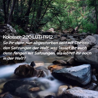 Picture 02 - Kolosser 2:20 LUTH1912 - So ihr denn nun abgestorben seid mit Christo den - Bible Verse Picture