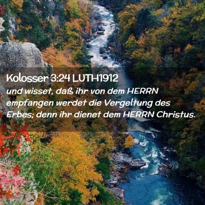 Picture 02 - Kolosser 3:24 LUTH1912 - und wisset, daß ihr von dem HERRN empfangen - Bible Verse Picture