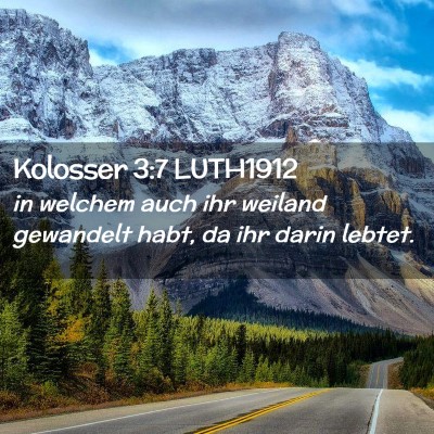 Picture 02 - Kolosser 3:7 LUTH1912 - in welchem auch ihr weiland gewandelt habt, da - Bible Verse Picture