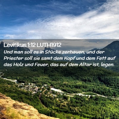 Picture 02 - Levitikus 1:12 LUTH1912 - Und man soll es in Stücke zerhauen, und der - Bible Verse Picture