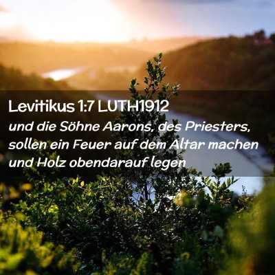 Picture 02 - Levitikus 1:7 LUTH1912 - und die Söhne Aarons, des Priesters, sollen ein - Bible Verse Picture